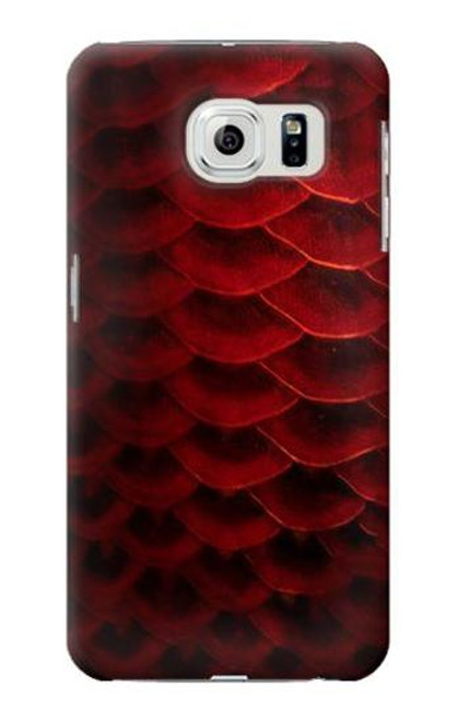 W2879 Red Arowana Fish Scale Hard Case and Leather Flip Case For Samsung Galaxy S6 Edge