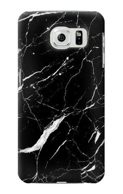 W2895 Black Marble Graphic Printed Hard Case and Leather Flip Case For Samsung Galaxy S6 Edge