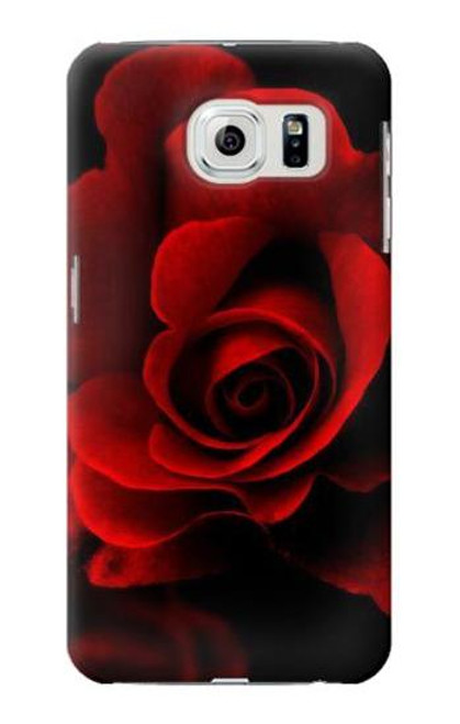 W2898 Red Rose Hard Case and Leather Flip Case For Samsung Galaxy S6 Edge