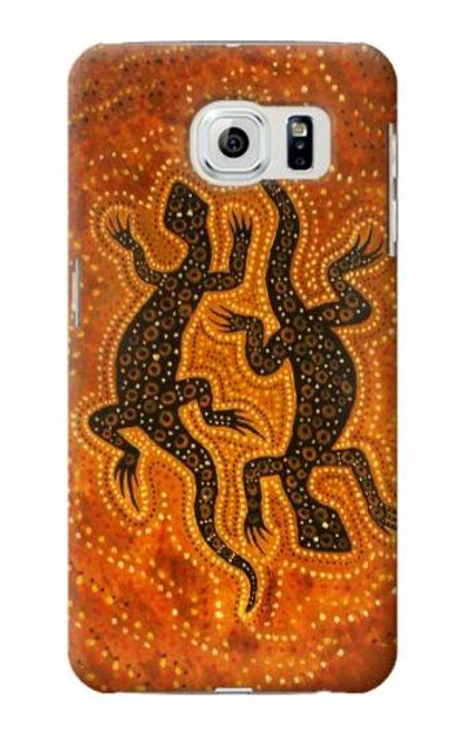 W2901 Lizard Aboriginal Art Hard Case and Leather Flip Case For Samsung Galaxy S6 Edge