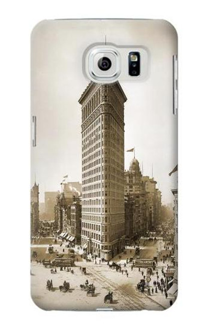 W3046 Old New York Flatiron Building Hard Case and Leather Flip Case For Samsung Galaxy S6 Edge