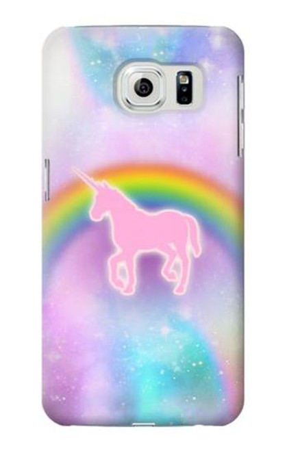 W3070 Rainbow Unicorn Pastel Sky Hard Case and Leather Flip Case For Samsung Galaxy S6 Edge