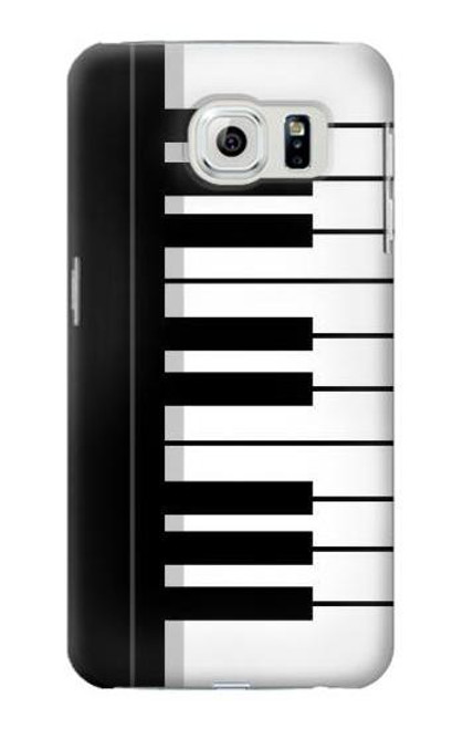 W3078 Black and White Piano Keyboard Hard Case and Leather Flip Case For Samsung Galaxy S6 Edge