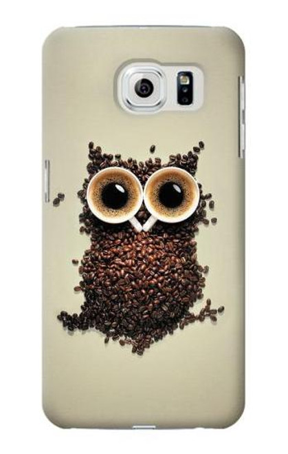 W0360 Coffee Owl Hard Case and Leather Flip Case For Samsung Galaxy S6