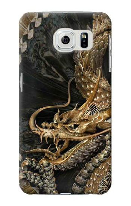 W0426 Gold Dragon Hard Case and Leather Flip Case For Samsung Galaxy S6