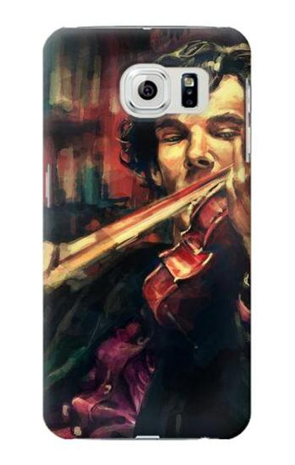 W0723 Violin Art Paint Hard Case and Leather Flip Case For Samsung Galaxy S6