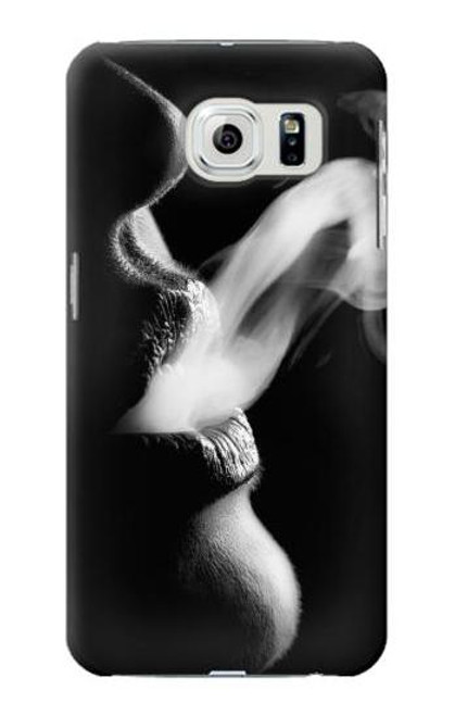 W0917 Sexy Lip Girl Smoking Hard Case and Leather Flip Case For Samsung Galaxy S6