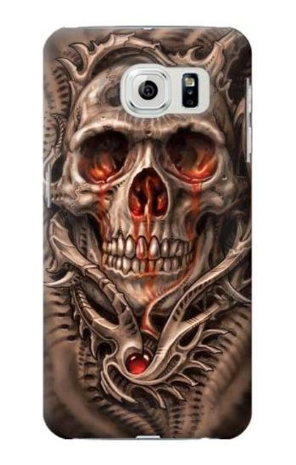 W1675 Skull Blood Tattoo Hard Case and Leather Flip Case For Samsung Galaxy S6