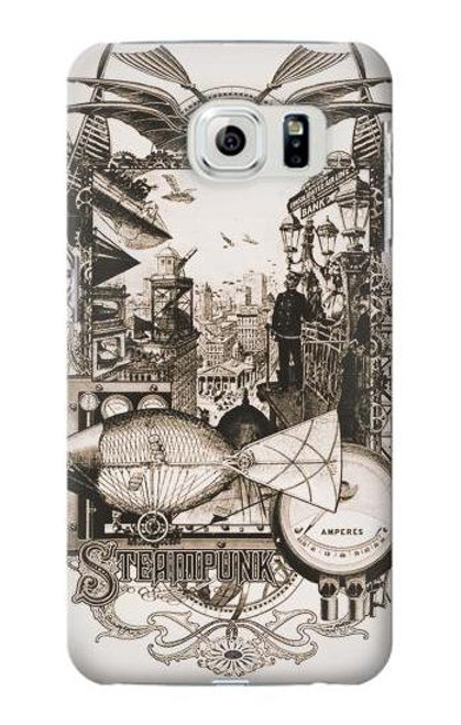 W1681 Steampunk Drawing Hard Case and Leather Flip Case For Samsung Galaxy S6