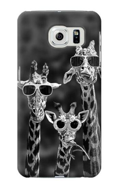 W2327 Giraffes With Sunglasses Hard Case and Leather Flip Case For Samsung Galaxy S6