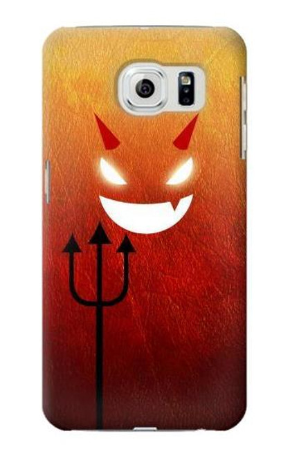 W2454 Red Cute Little Devil Cartoon Hard Case and Leather Flip Case For Samsung Galaxy S6