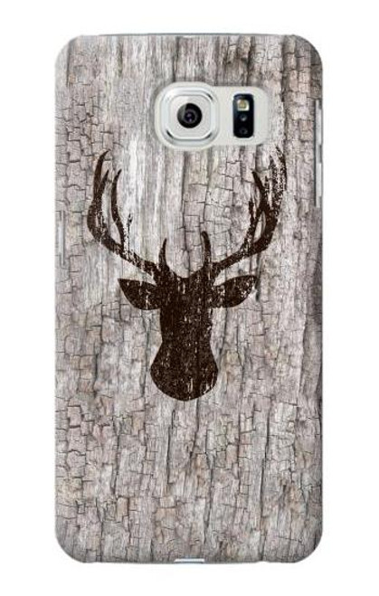 W2505 Reindeer Head Old Wood Texture Graphic Hard Case and Leather Flip Case For Samsung Galaxy S6