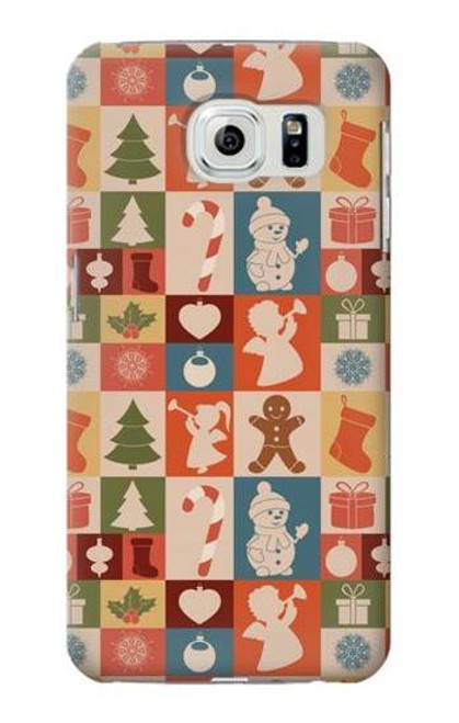 W2854 Cute Xmas Pattern Hard Case and Leather Flip Case For Samsung Galaxy S6