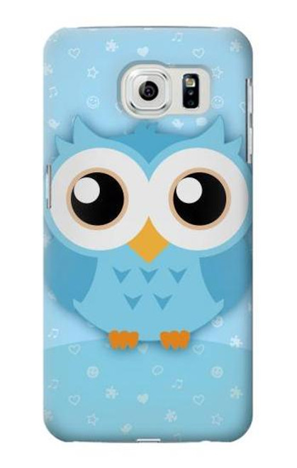 W3029 Cute Blue Owl Hard Case and Leather Flip Case For Samsung Galaxy S6