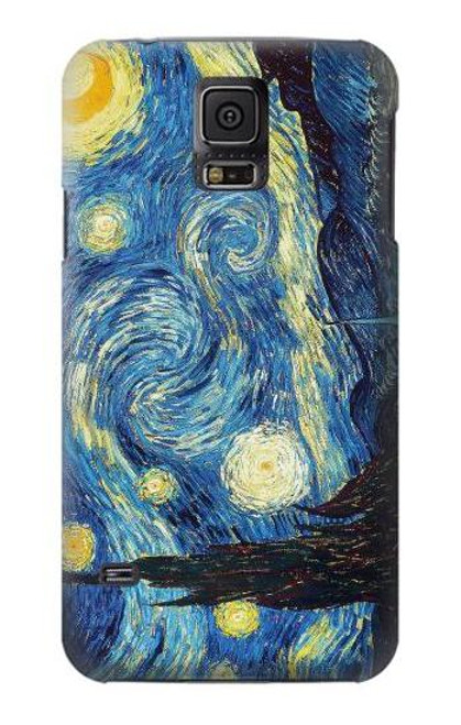 W0213 Van Gogh Starry Nights Hard Case and Leather Flip Case For Samsung Galaxy S5