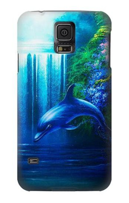 W0385 Dolphin Hard Case and Leather Flip Case For Samsung Galaxy S5