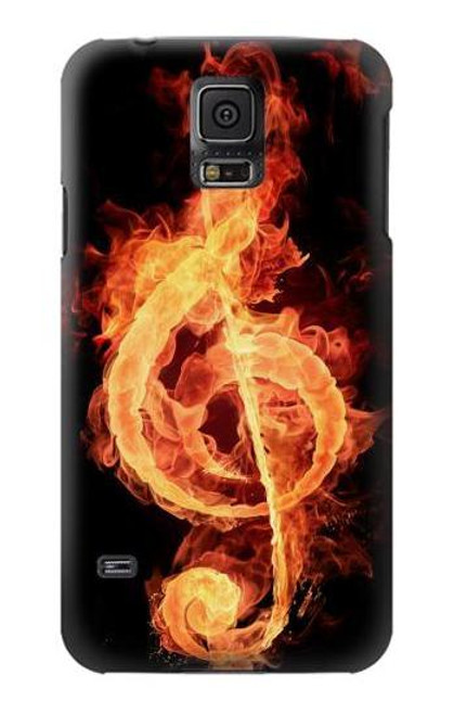 W0493 Music Note Burn Hard Case and Leather Flip Case For Samsung Galaxy S5