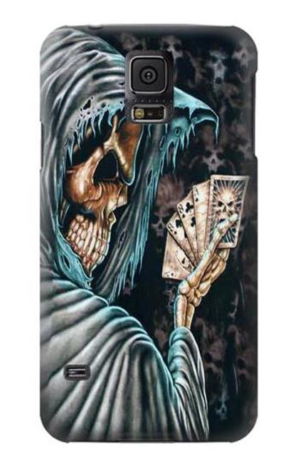 W0748 Grim Reaper Death Poker Hard Case and Leather Flip Case For Samsung Galaxy S5