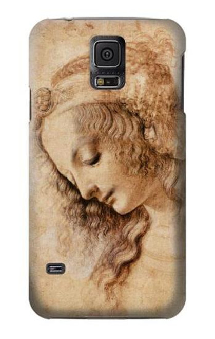 W1045 Leonardo da Vinci Woman's Head Hard Case and Leather Flip Case For Samsung Galaxy S5