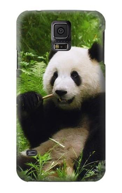 W1073 Panda Enjoy Eating Hard Case and Leather Flip Case For Samsung Galaxy S5