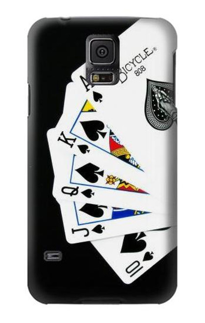 W1078 Poker Royal Straight Flush Hard Case and Leather Flip Case For Samsung Galaxy S5