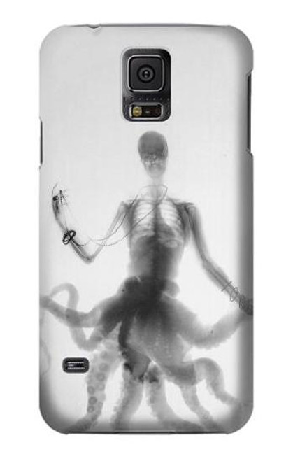 W1432 Skull Octopus X-ray Hard Case and Leather Flip Case For Samsung Galaxy S5