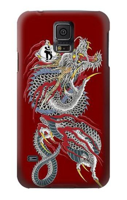 W2104 Yakuza Dragon Tattoo Hard Case and Leather Flip Case For Samsung Galaxy S5