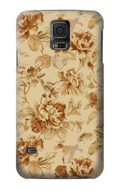 W2180 Flower Floral Vintage Pattern Hard Case and Leather Flip Case For Samsung Galaxy S5