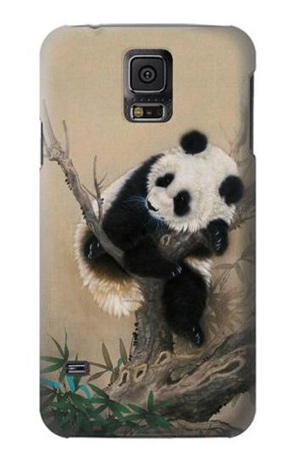 W2210 Panda Fluffy Art Painting Hard Case and Leather Flip Case For Samsung Galaxy S5