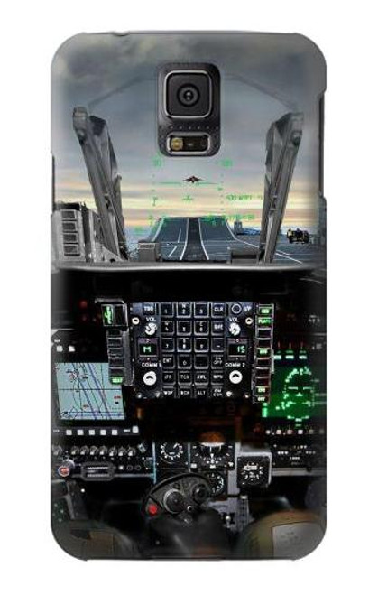 W2435 Fighter Jet Aircraft Cockpit Hard Case and Leather Flip Case For Samsung Galaxy S5