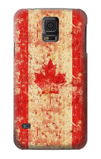 W2490 Canada Maple Leaf Flag Texture Hard Case and Leather Flip Case For Samsung Galaxy S5