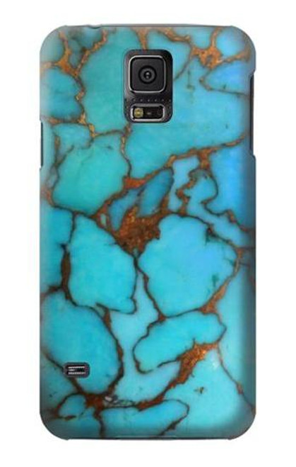 W2685 Aqua Turquoise Gemstone Graphic Printed Hard Case and Leather Flip Case For Samsung Galaxy S5