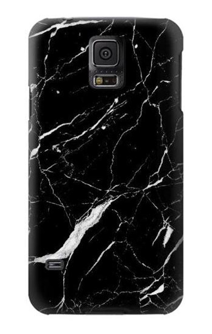 W2895 Black Marble Graphic Printed Hard Case and Leather Flip Case For Samsung Galaxy S5