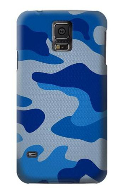 W2958 Army Blue Camo Camouflage Hard Case and Leather Flip Case For Samsung Galaxy S5