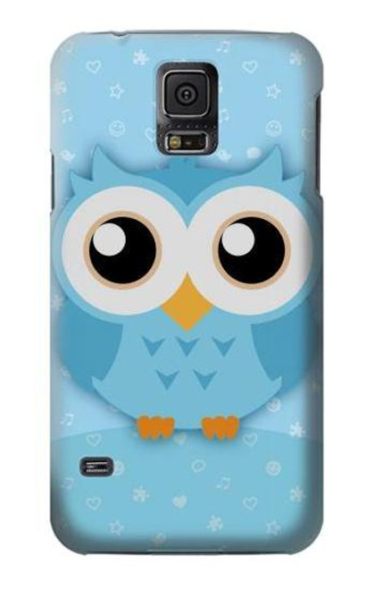 W3029 Cute Blue Owl Hard Case and Leather Flip Case For Samsung Galaxy S5