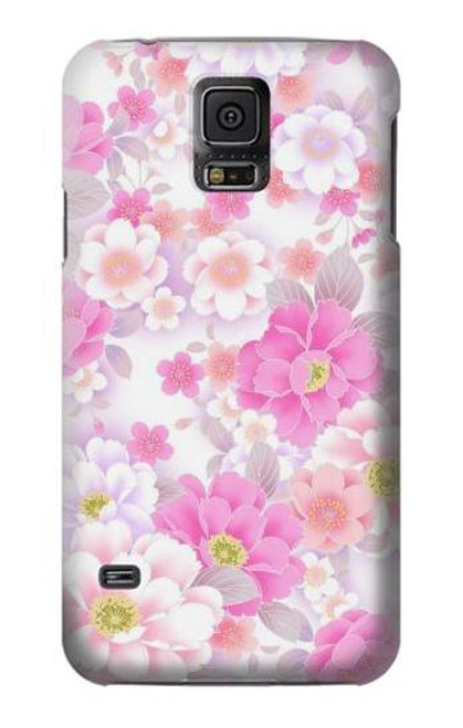 W3036 Pink Sweet Flower Flora Hard Case and Leather Flip Case For Samsung Galaxy S5