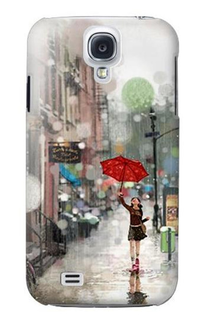 W0108 Girl in The Rain Hard Case and Leather Flip Case For Samsung Galaxy S4