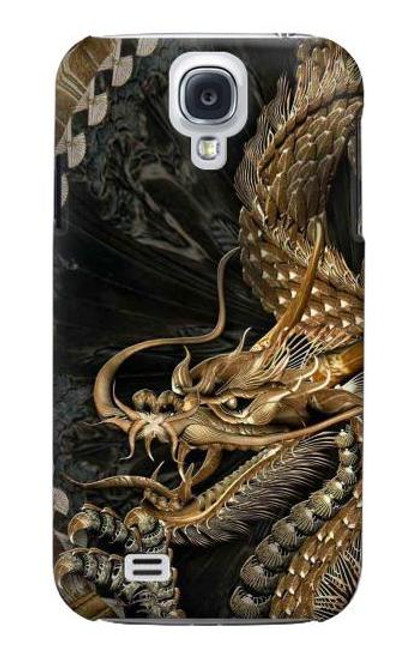 W0426 Gold Dragon Hard Case and Leather Flip Case For Samsung Galaxy S4