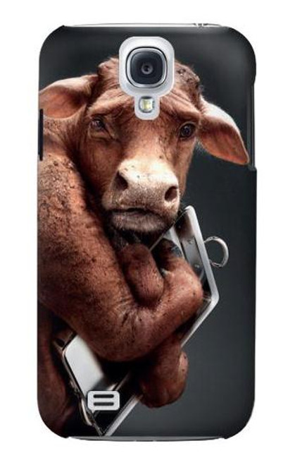 W1271 Crazy Cow Hard Case and Leather Flip Case For Samsung Galaxy S4