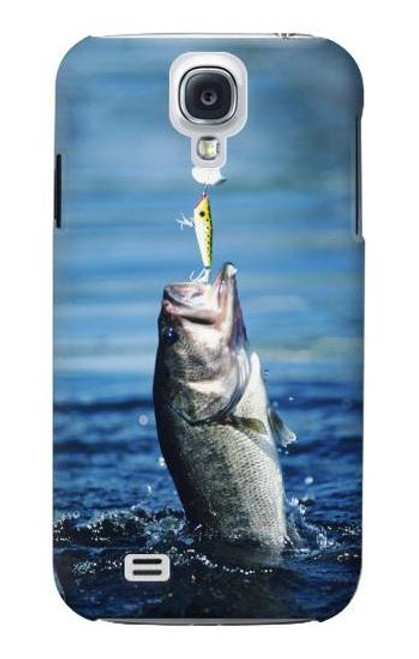 W1594 Bass Fishing Hard Case and Leather Flip Case For Samsung Galaxy S4