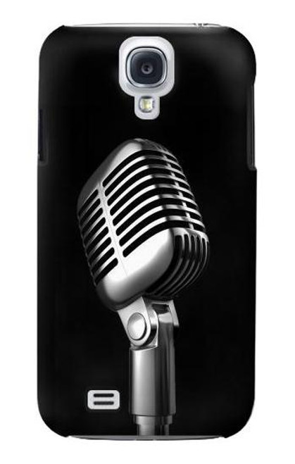 W1672 Retro Microphone Jazz Music Hard Case and Leather Flip Case For Samsung Galaxy S4