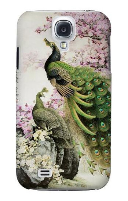 W2773 Peacock Chinese Brush Painting Hard Case and Leather Flip Case For Samsung Galaxy S4