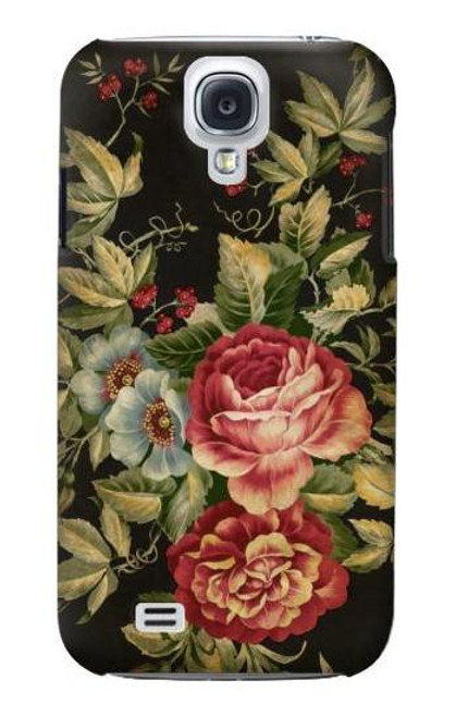 W3013 Vintage Antique Roses Hard Case and Leather Flip Case For Samsung Galaxy S4