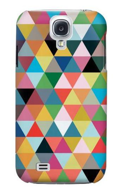 W3049 Triangles Vibrant Colors Hard Case and Leather Flip Case For Samsung Galaxy S4