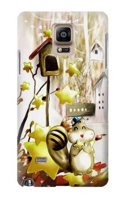 W0109 Cute Squirrel Cartoon Hard Case and Leather Flip Case For Samsung Galaxy Note 4