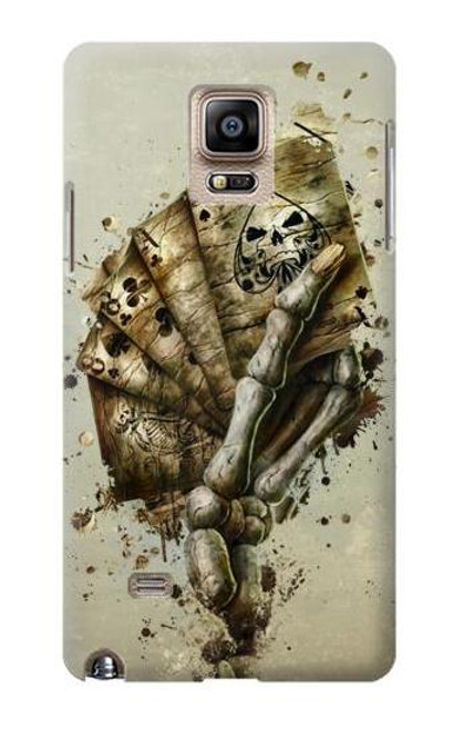 W0550 Skull Card Poker Hard Case and Leather Flip Case For Samsung Galaxy Note 4