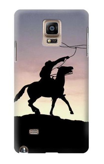 W0773 Cowboy Hard Case and Leather Flip Case For Samsung Galaxy Note 4