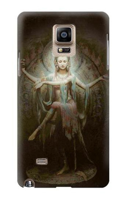 W0787 Guan Yin Hard Case and Leather Flip Case For Samsung Galaxy Note 4