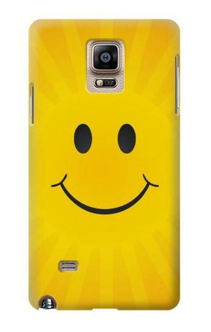 W1146 Yellow Sun Smile Hard Case and Leather Flip Case For Samsung Galaxy Note 4