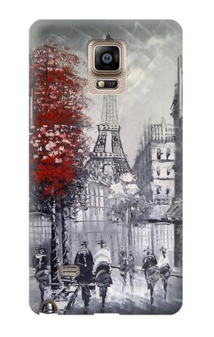 W1295 Eiffel Painting of Paris Hard Case and Leather Flip Case For Samsung Galaxy Note 4